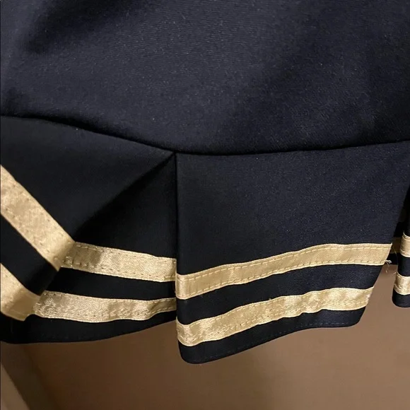 Navy Blue Sailor Dress with Gold Accents - Picture 3 of 10